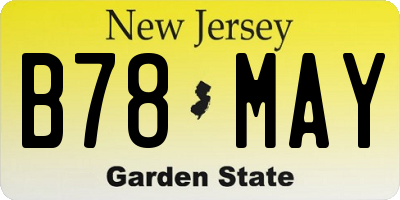 NJ license plate B78MAY