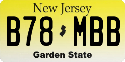 NJ license plate B78MBB