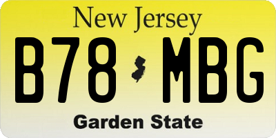 NJ license plate B78MBG