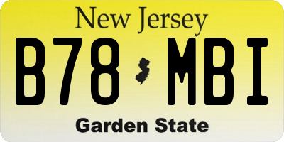 NJ license plate B78MBI