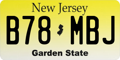 NJ license plate B78MBJ