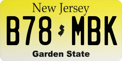 NJ license plate B78MBK