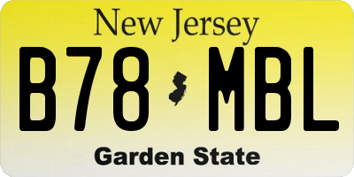 NJ license plate B78MBL