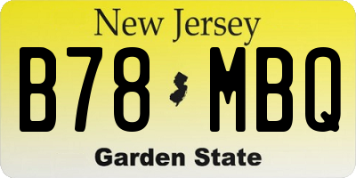 NJ license plate B78MBQ