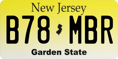 NJ license plate B78MBR