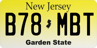NJ license plate B78MBT