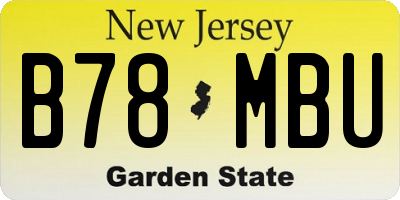 NJ license plate B78MBU
