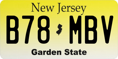 NJ license plate B78MBV