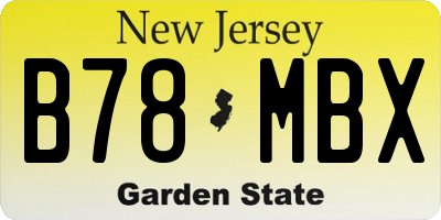 NJ license plate B78MBX