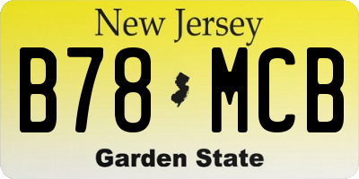 NJ license plate B78MCB