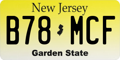 NJ license plate B78MCF