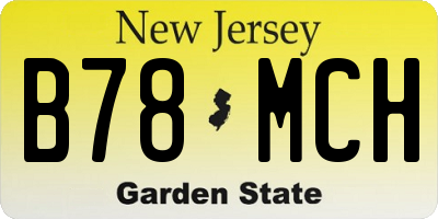 NJ license plate B78MCH