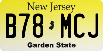 NJ license plate B78MCJ