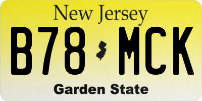 NJ license plate B78MCK