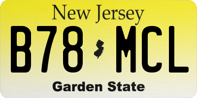 NJ license plate B78MCL