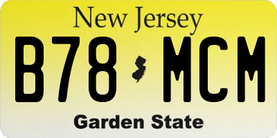 NJ license plate B78MCM