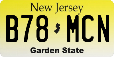 NJ license plate B78MCN
