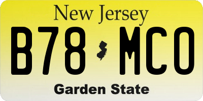 NJ license plate B78MCO