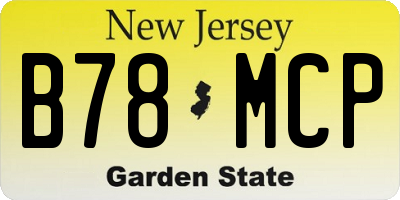 NJ license plate B78MCP