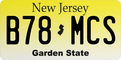 NJ license plate B78MCS