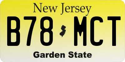 NJ license plate B78MCT