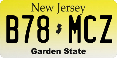 NJ license plate B78MCZ