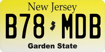 NJ license plate B78MDB