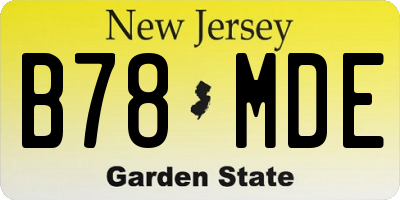 NJ license plate B78MDE