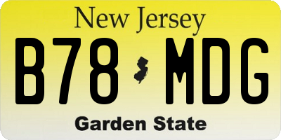 NJ license plate B78MDG
