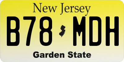 NJ license plate B78MDH