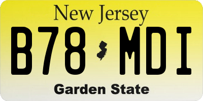 NJ license plate B78MDI
