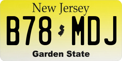 NJ license plate B78MDJ