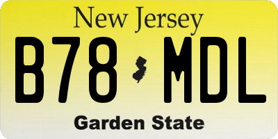 NJ license plate B78MDL