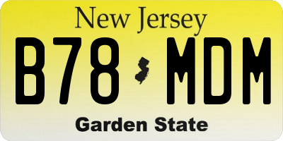NJ license plate B78MDM