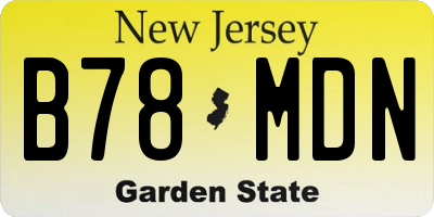NJ license plate B78MDN