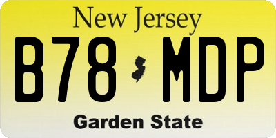 NJ license plate B78MDP