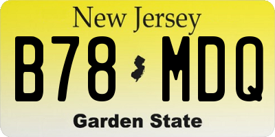 NJ license plate B78MDQ