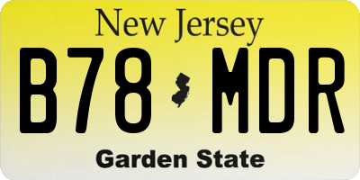 NJ license plate B78MDR
