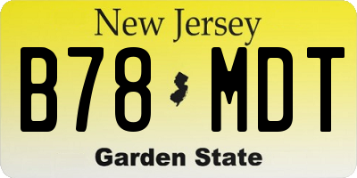 NJ license plate B78MDT