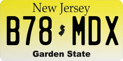 NJ license plate B78MDX
