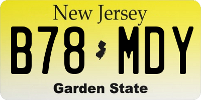 NJ license plate B78MDY