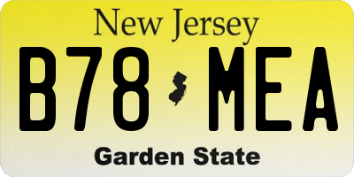 NJ license plate B78MEA