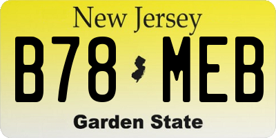 NJ license plate B78MEB