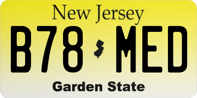 NJ license plate B78MED