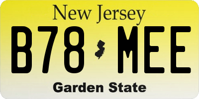 NJ license plate B78MEE
