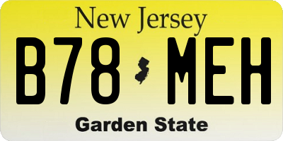 NJ license plate B78MEH
