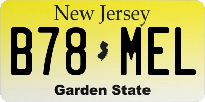 NJ license plate B78MEL