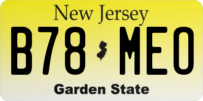 NJ license plate B78MEO