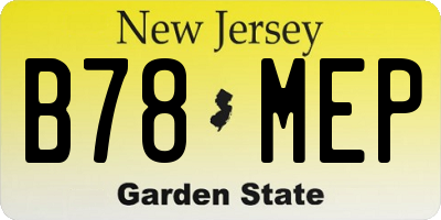 NJ license plate B78MEP