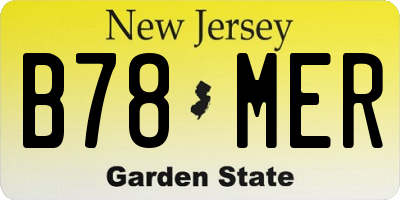 NJ license plate B78MER